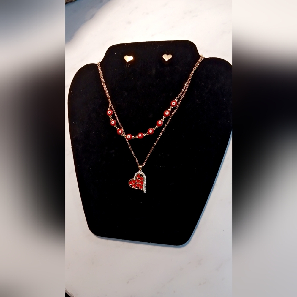 Stainless steel red heart set